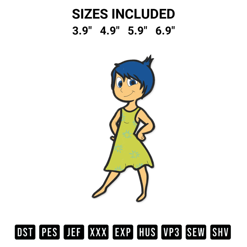 Add a unique touch to your apparel with the Joy Inside Out 2 Embroidery Design embroidery file. Premium instant download available now on Designspacks.com. Available sizes: 3.9", 4.9", 5.9", 6.9".