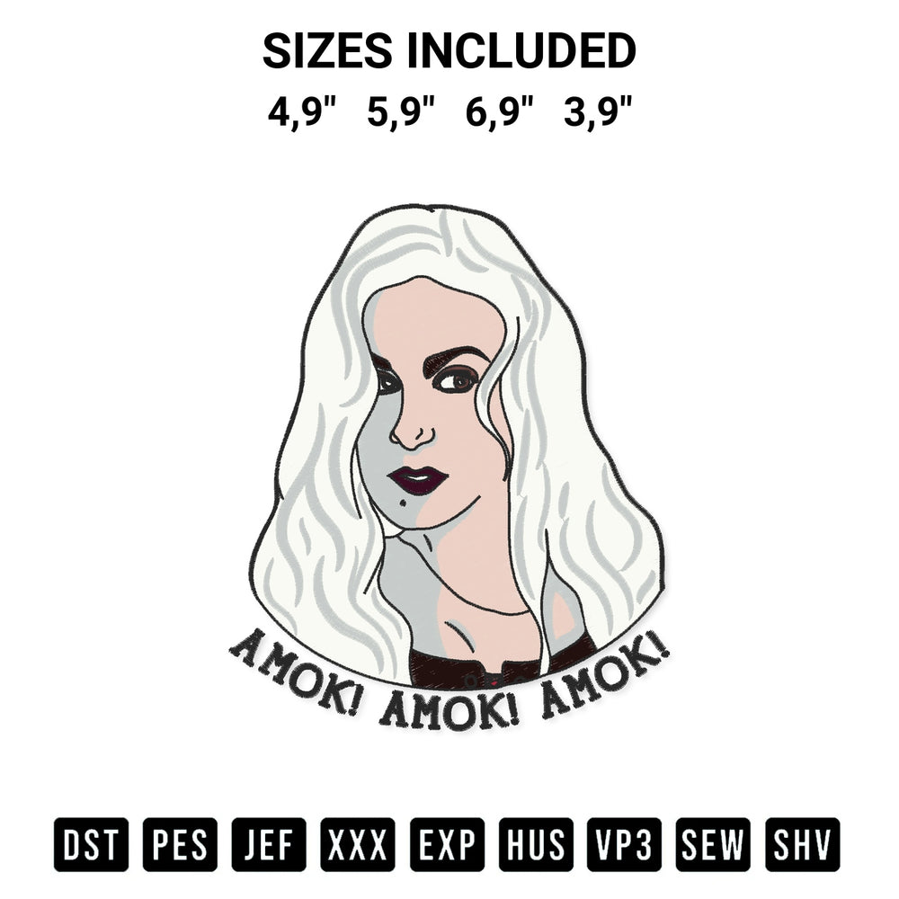 Create amazing crafts with the Amok Hocus Pocus Sarah Sanderson Halloween Hocus Pocus Logo Embroidery Design embroidery file. High-quality digital download from Designspacks.com, perfect for beginners and pros. Available sizes: 4,9", 5,9", 6,9", 3,9".