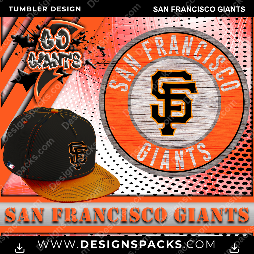 Baseball Go Team San Francisco Giants Tumbler Digital Wrap Design