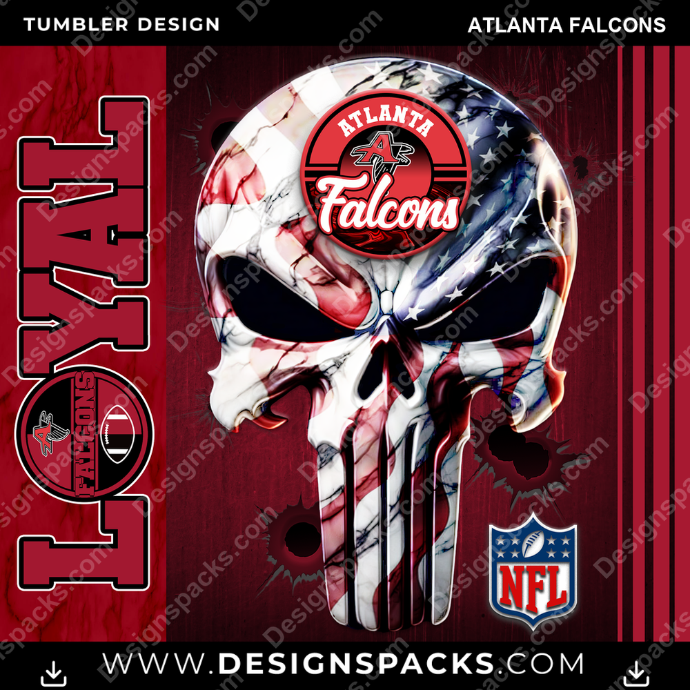 Football Loyal Atlanta Falcons NFL Football Tumbler Digital Wrap Design Download
