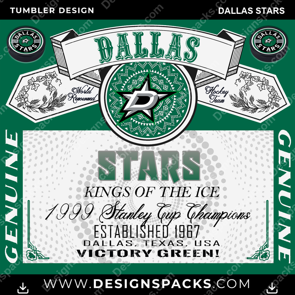 Hockey Budweiser Dallas Stars NHL Hockey Tumbler Digital Wrap Design Download