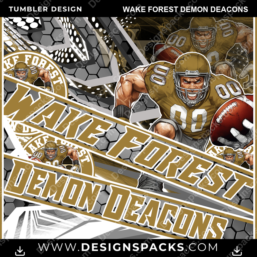 College Sport Fathead Wake Forest Demon Deacons Tumbler Digital Wrap Design