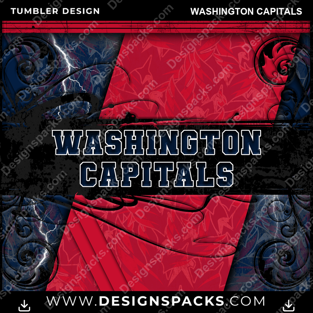 Hockey Elegant Washington Capitals Tumbler Digital Wrap Design