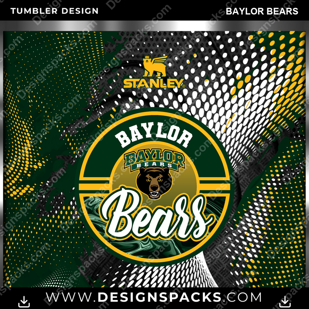 College Sport Stanley Baylor Bears Tumbler Digital Wrap Design