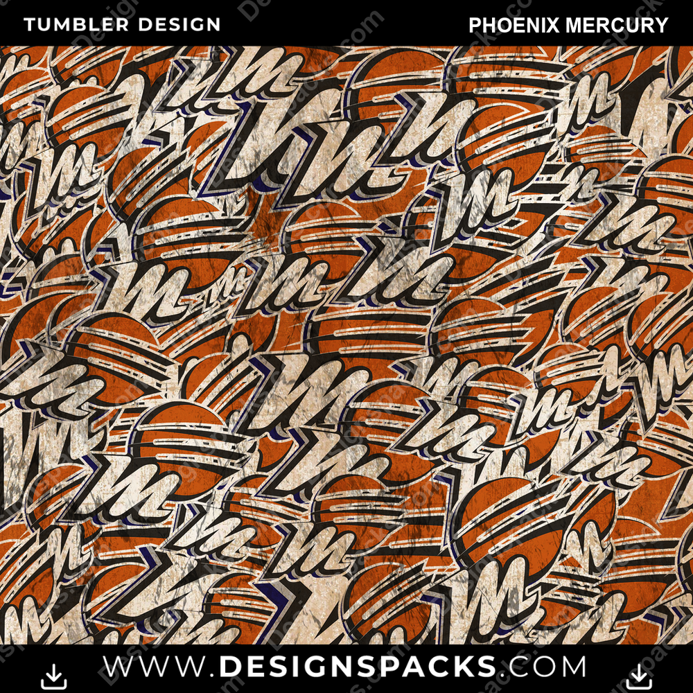 Basketball Logo BG Phoenix Mercury Tumbler Digital Wrap Design