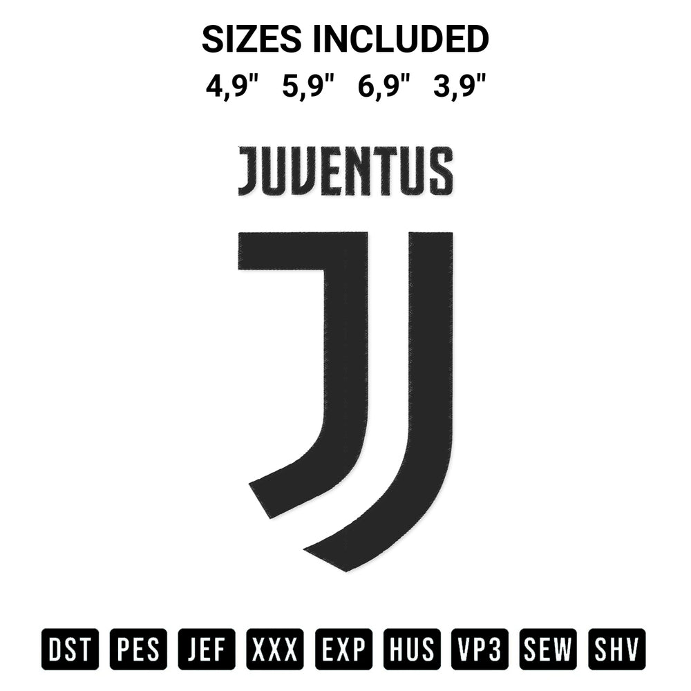 Transform your fabrics with the Juventus Logo Embroidery Design embroidery design. Instant access to premium digitized patterns at Designspacks.com. Available sizes: 4,9", 5,9", 6,9", 3,9".