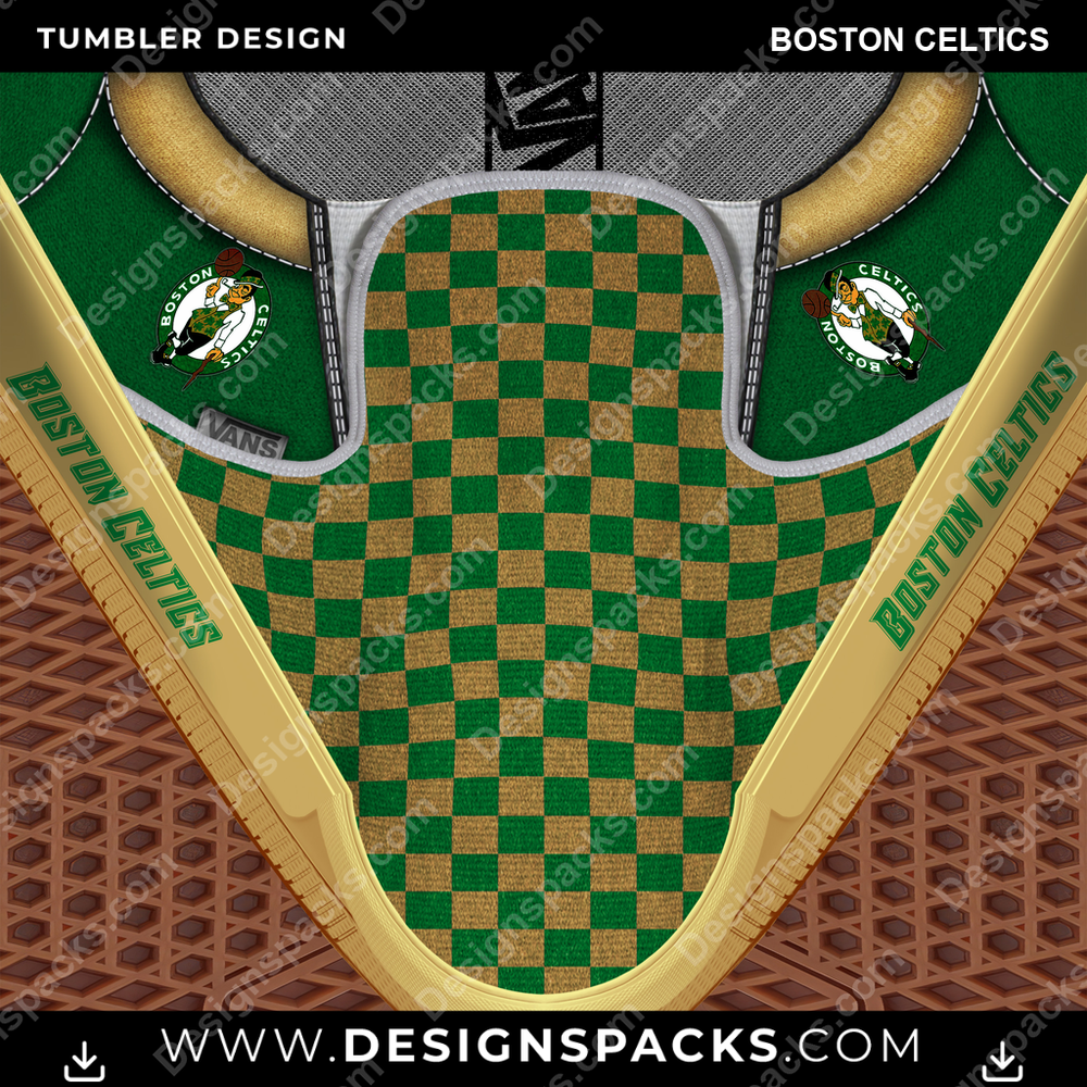 Basketball Vans Classic Boston Celtics Tumbler Digital Wrap Design