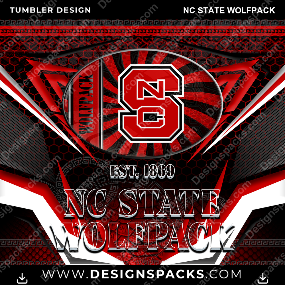 College Sport Tribal Nc State Wolfpack Tumbler Digital Wrap Design