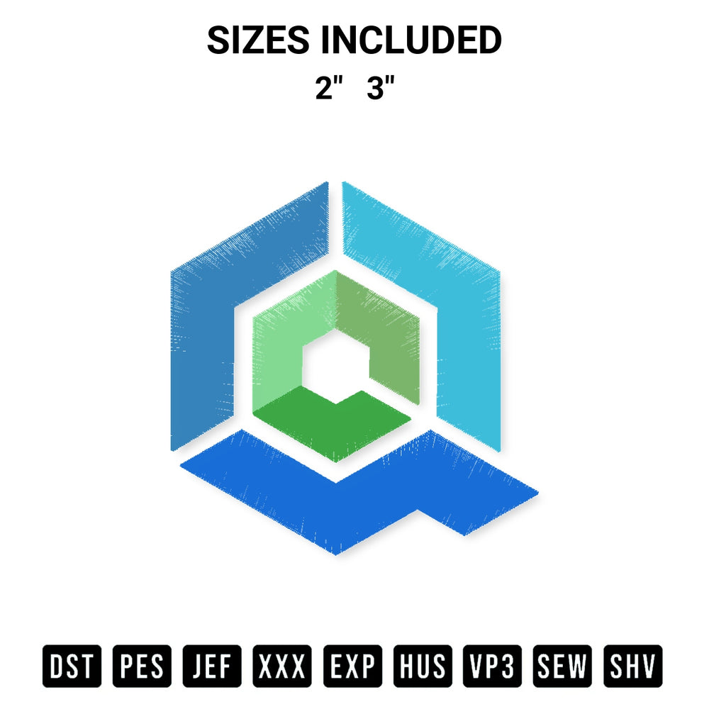 Elevate your next project with our Abstract Geometric Cube Embroidery Design embroidery file. Shop high-quality digital patterns instantly at Designspacks.com. Available sizes: 2", 3".