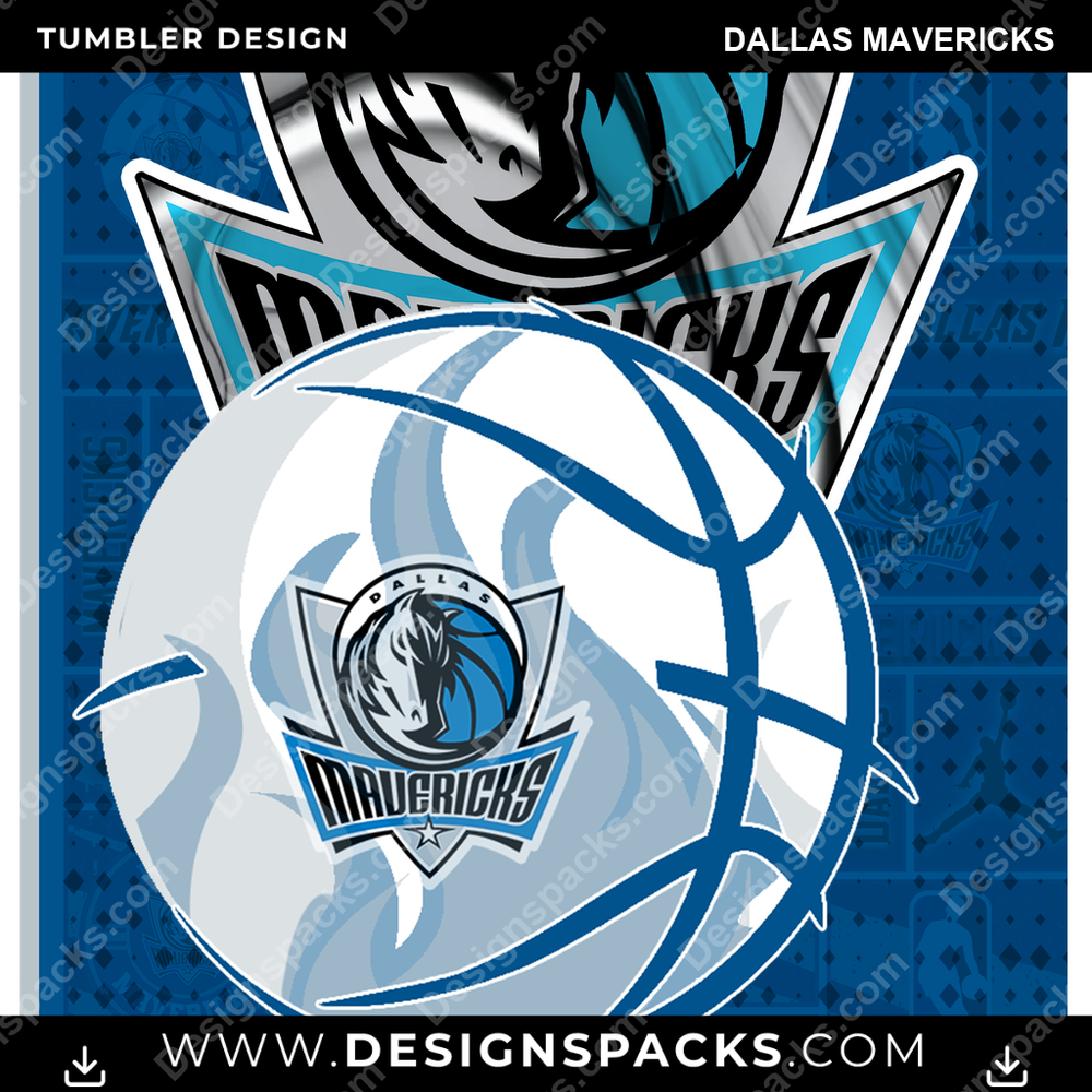 Basketball Posters Dallas Mavericks Tumbler Digital Wrap Design