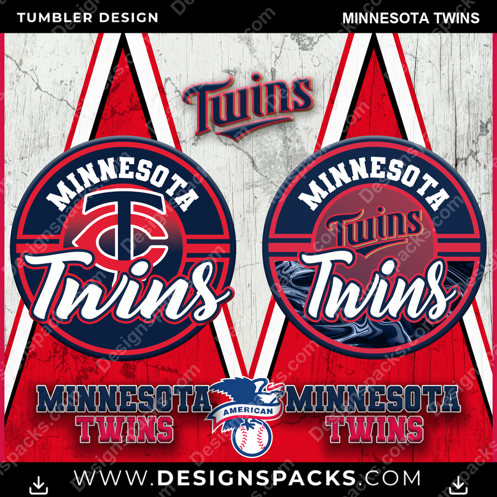 Baseball Sports Minnesota Twins MLB Baseball Tumbler Digital Wrap Design Download