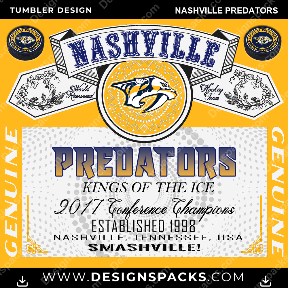 Hockey Budweiser Nashville Predators Tumbler Digital Wrap Design