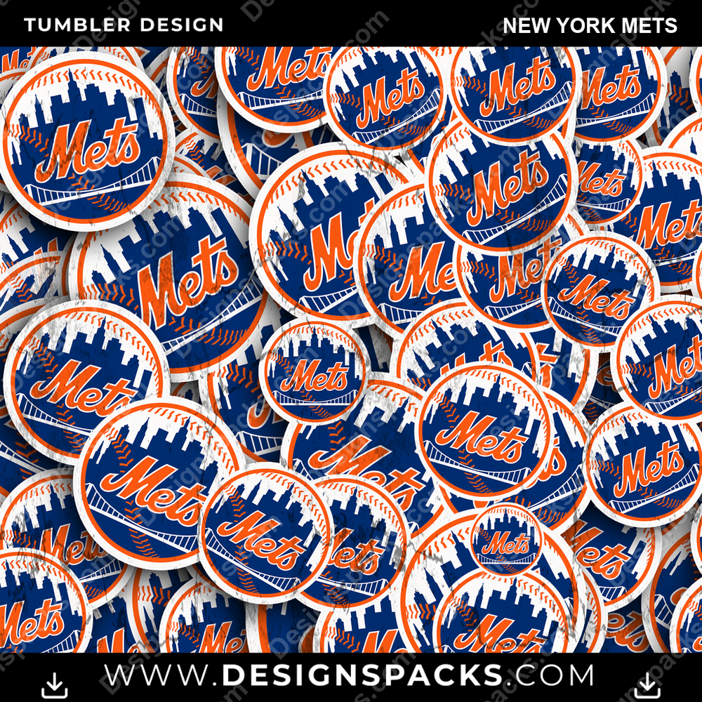Baseball Logo BG New York Mets Tumbler Digital Wrap Design