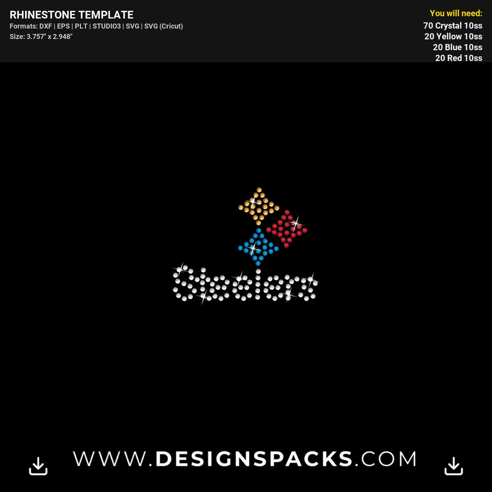 Steelers Mask Rhinestone Digital Template