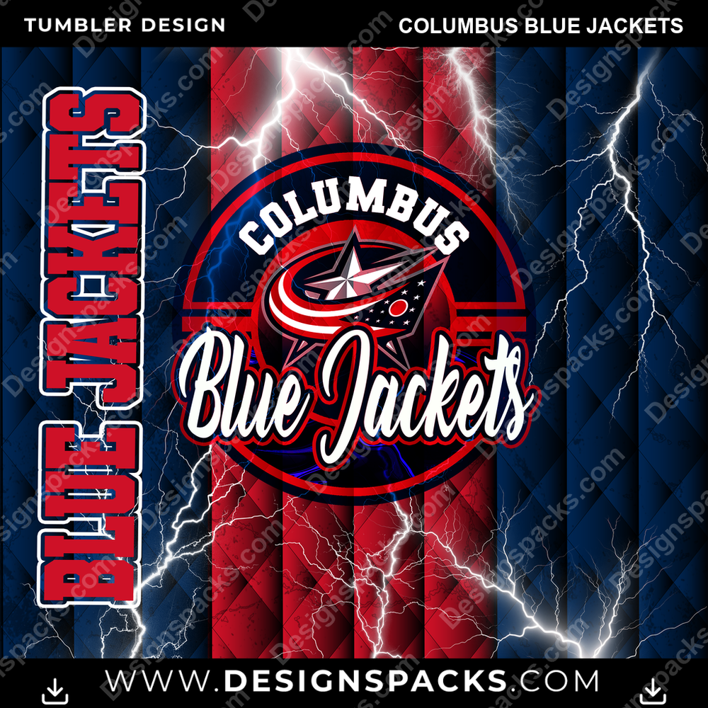 Ice Hockey Diamond Columbus Blue Jackets Tumbler Digital Wrap Design