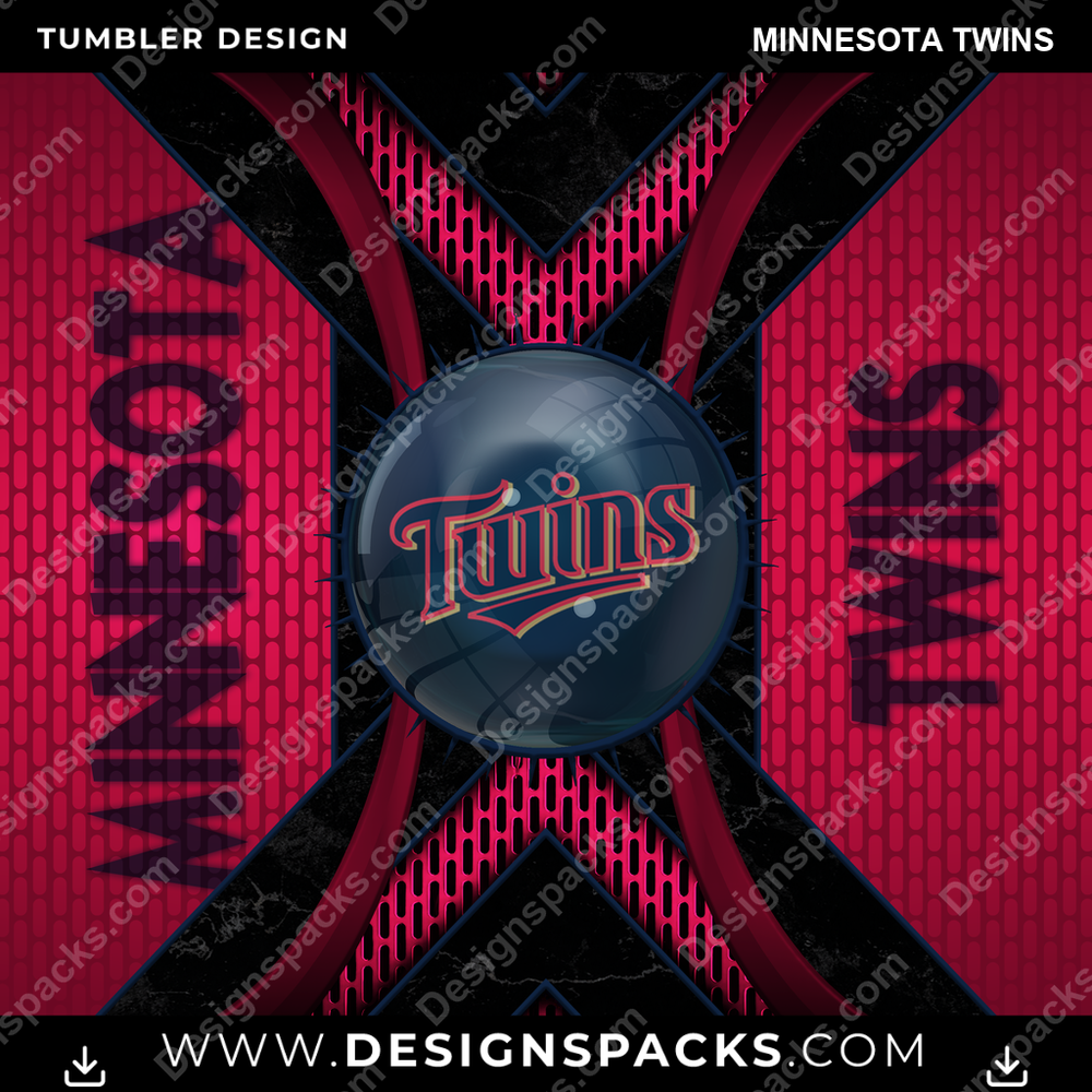 Baseball Metal Grating Minnesota Twins Tumbler Digital Wrap Design