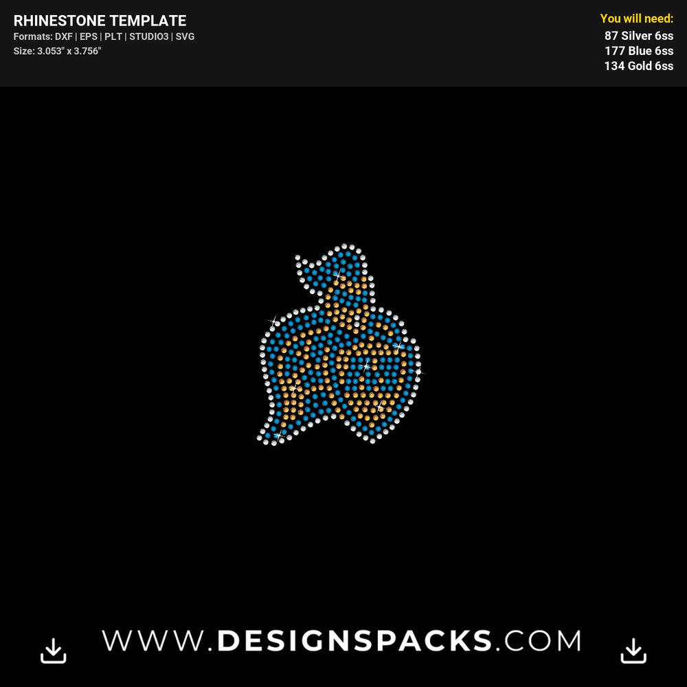Madonna University Mask Rhinestone Digital Template