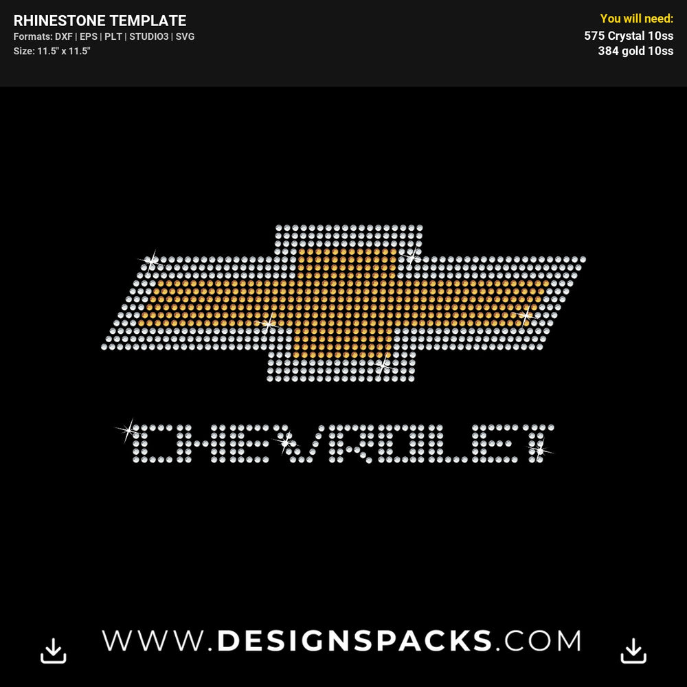 Chevrolet Rhinestone Digital Template