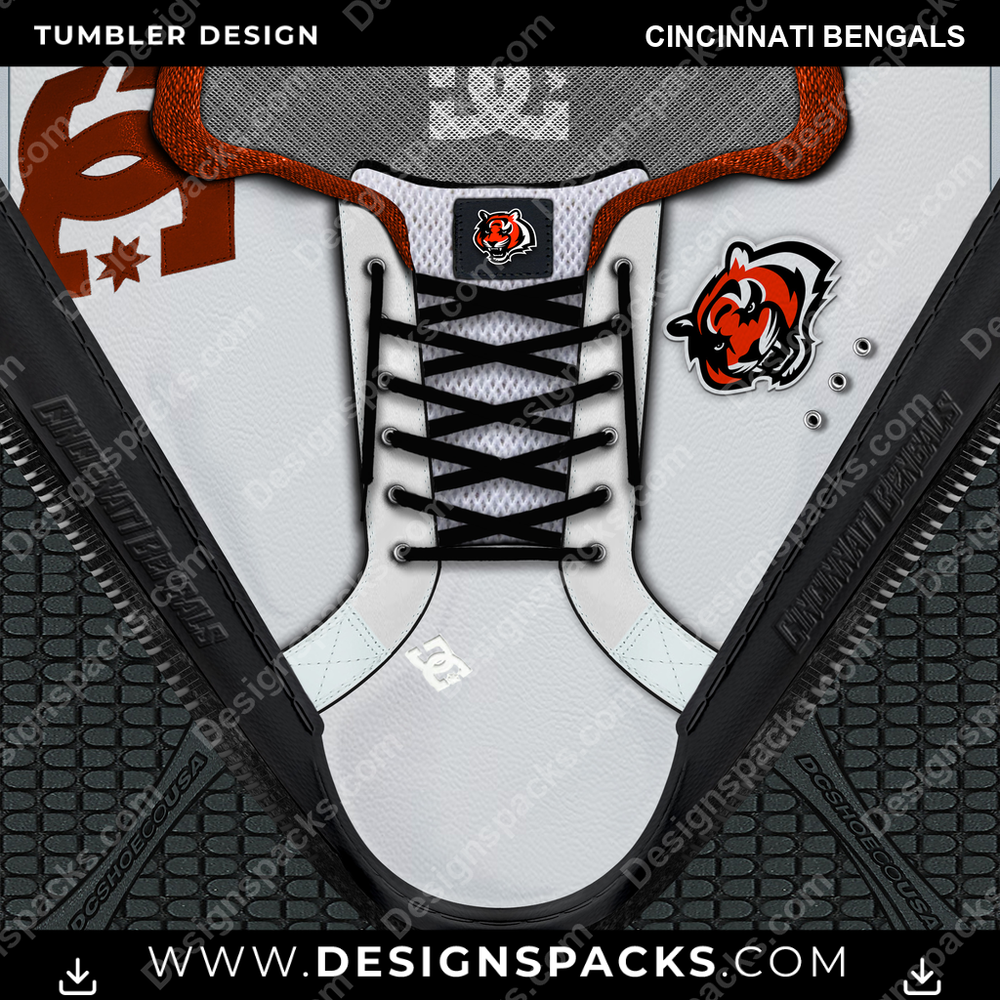 Football DC Sneaker Cincinnati Bengals Tumbler Digital Wrap Design