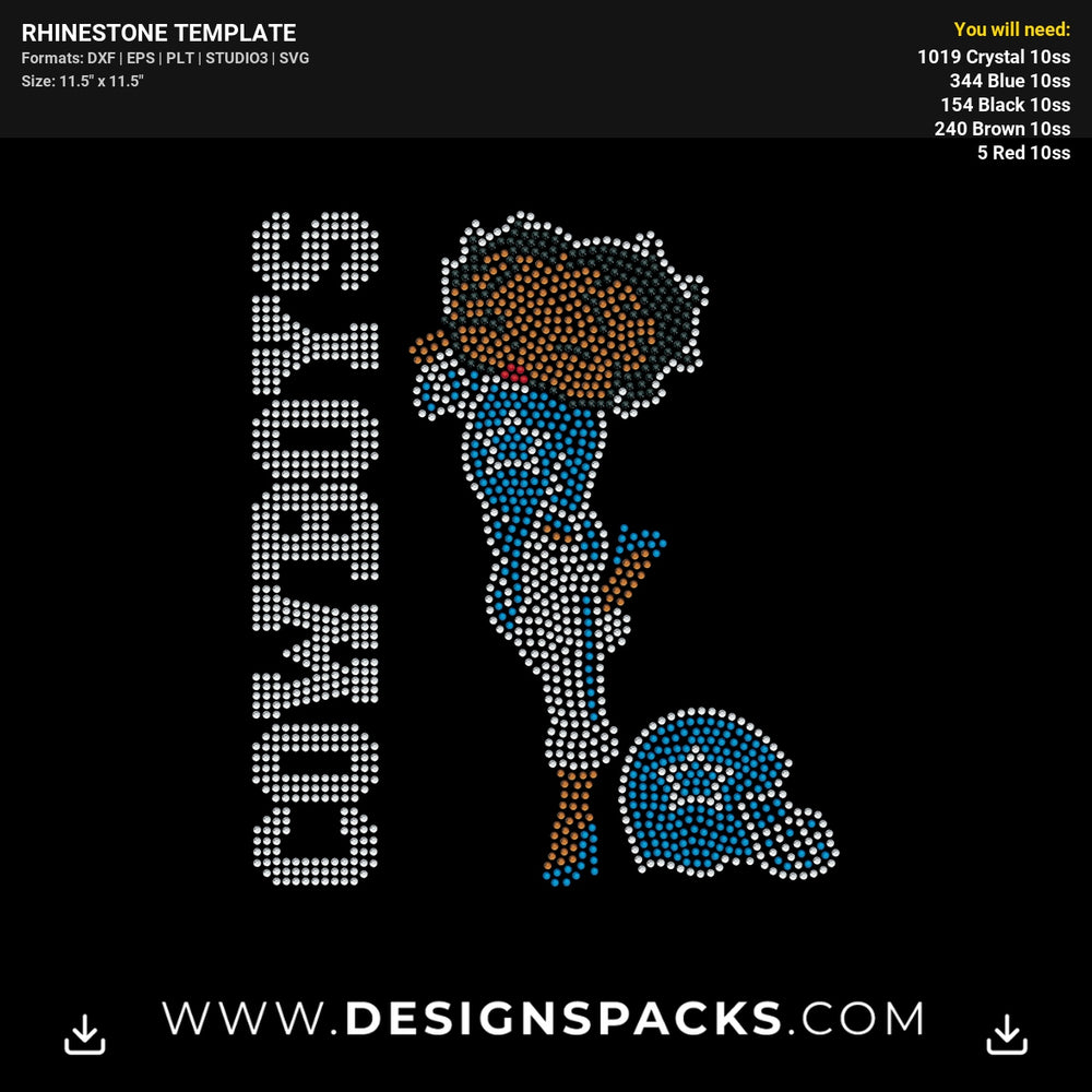 Betty Boop Cowboys Rhinestone Digital Template