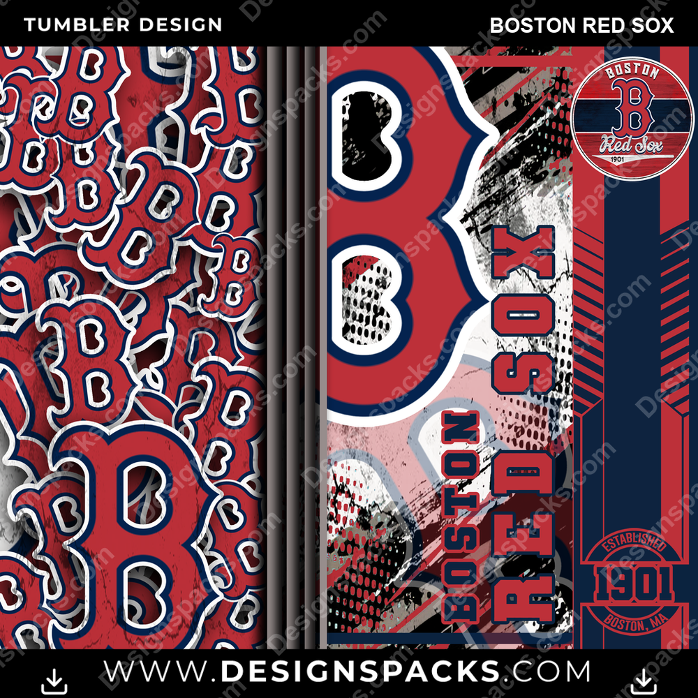 Baseball Sports Boston Red Sox Tumbler Digital Wrap Design