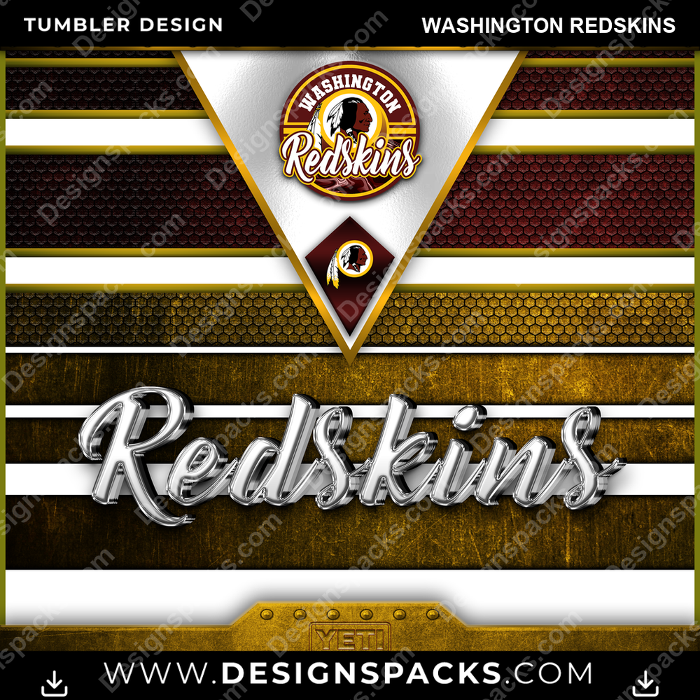Football YETI Washington Redskins NFL Football Tumbler Digital Wrap Design Download