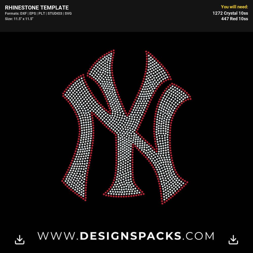 New York Yankees Logo Rhinestone Digital Template