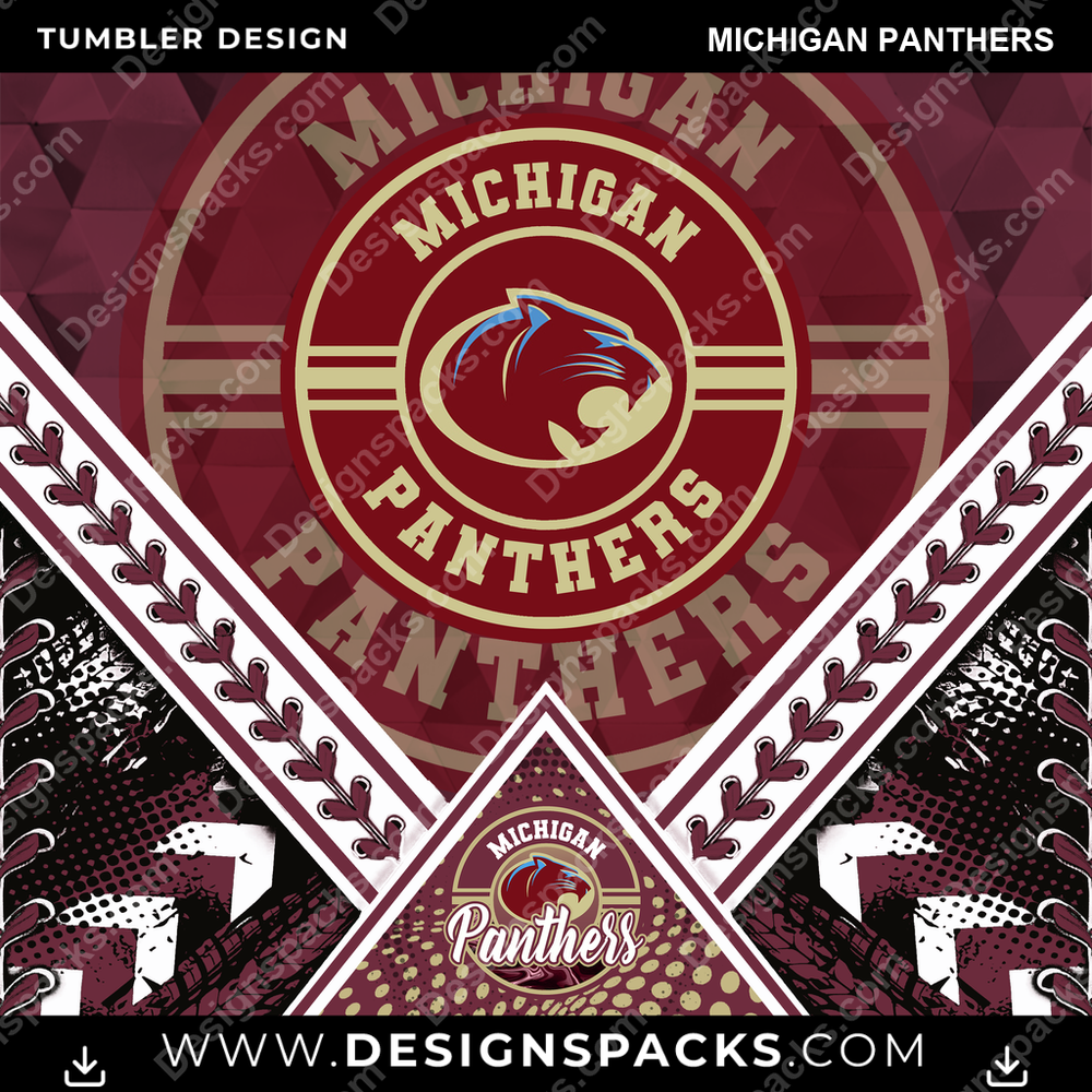 Canada Football Diamond Michigan Panthers CFL Canada Tumbler Digital Wrap Design Download