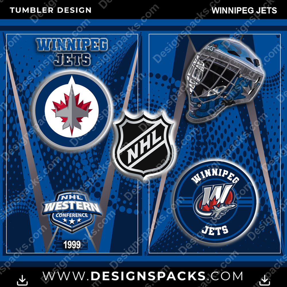 Ice Hockey Team Logo Winnipeg Jets NHL Hockey Tumbler Digital Wrap Design Download