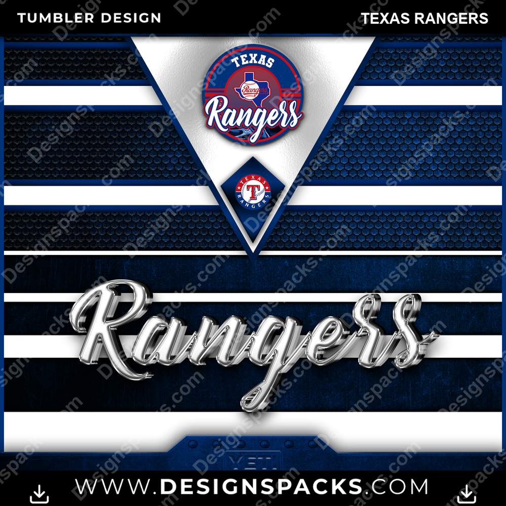 Baseball YETI Texas Rangers Tumbler Digital Wrap Design