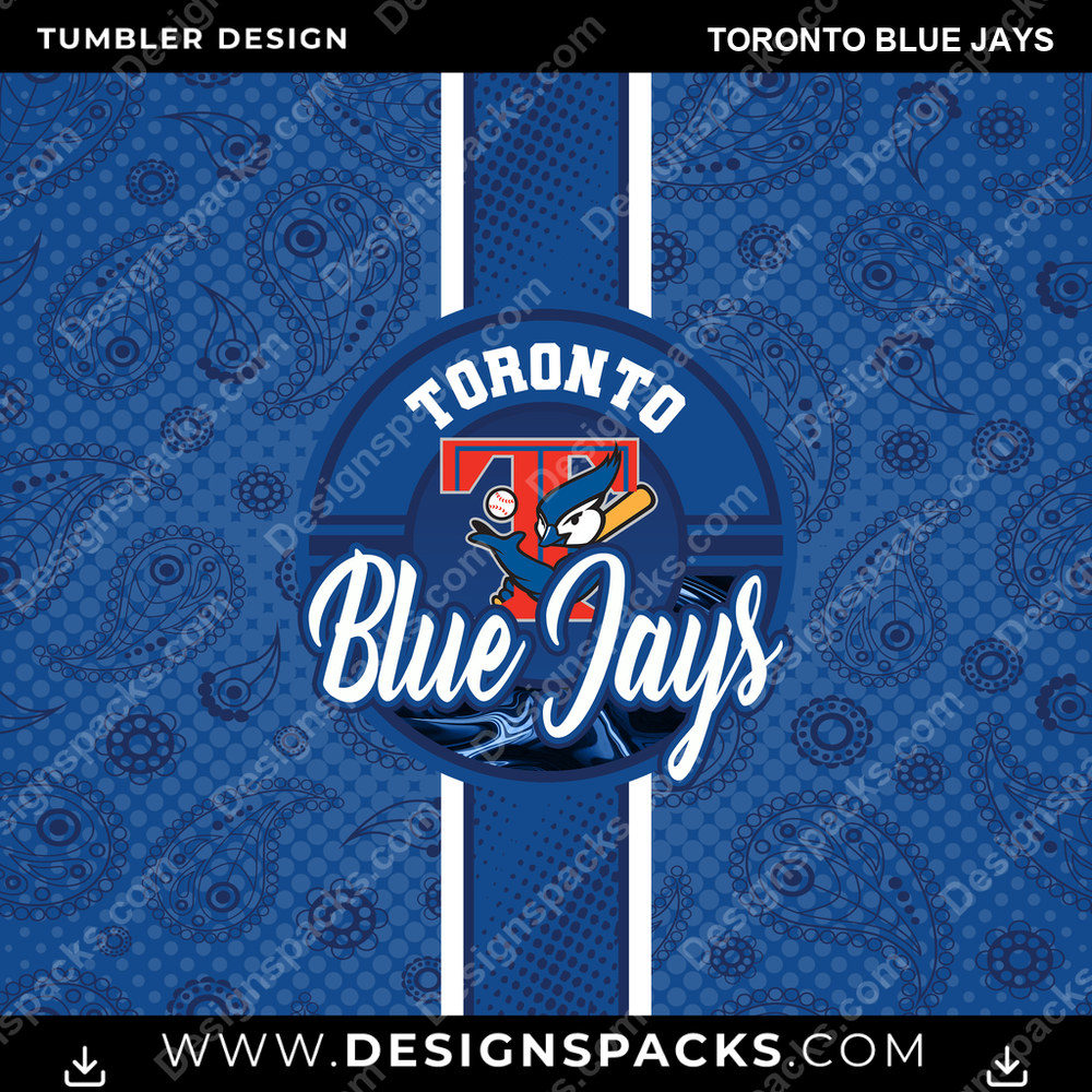 Baseball Handkerchief Toronto Blue Jays Tumbler Digital Wrap Design