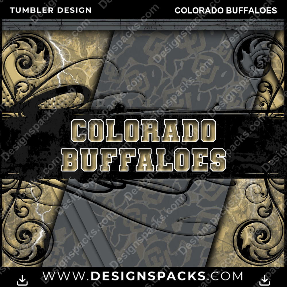 College Sport Elegant Colorado Buffaloes NCAA College Sport Tumbler Digital Wrap Design Download