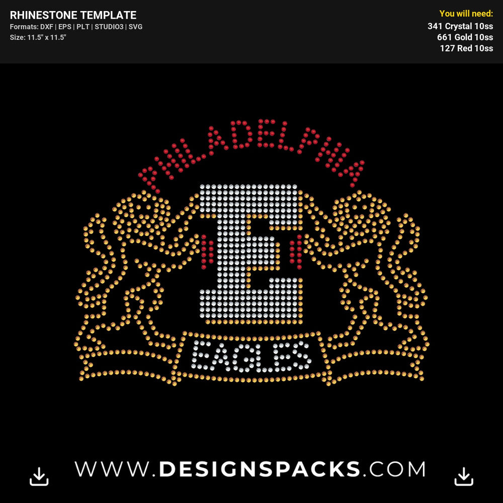 Philadelphia Eagles Modelo Beer Rhinestone Digital Template