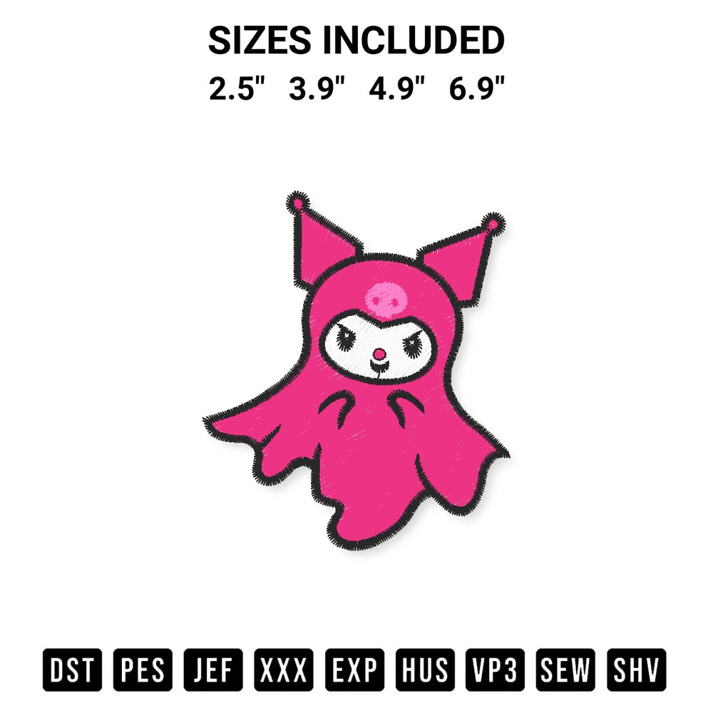 Elevate your next project with our Kuromi Ghost Embroidery Design embroidery file. Shop high-quality digital patterns instantly at Designspacks.com. Available sizes: 2.5", 3.9", 4.9", 6.9".