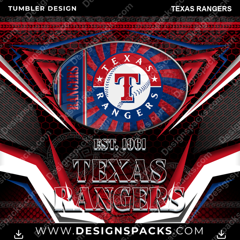Baseball Tribal Texas Rangers Tumbler Digital Wrap Design