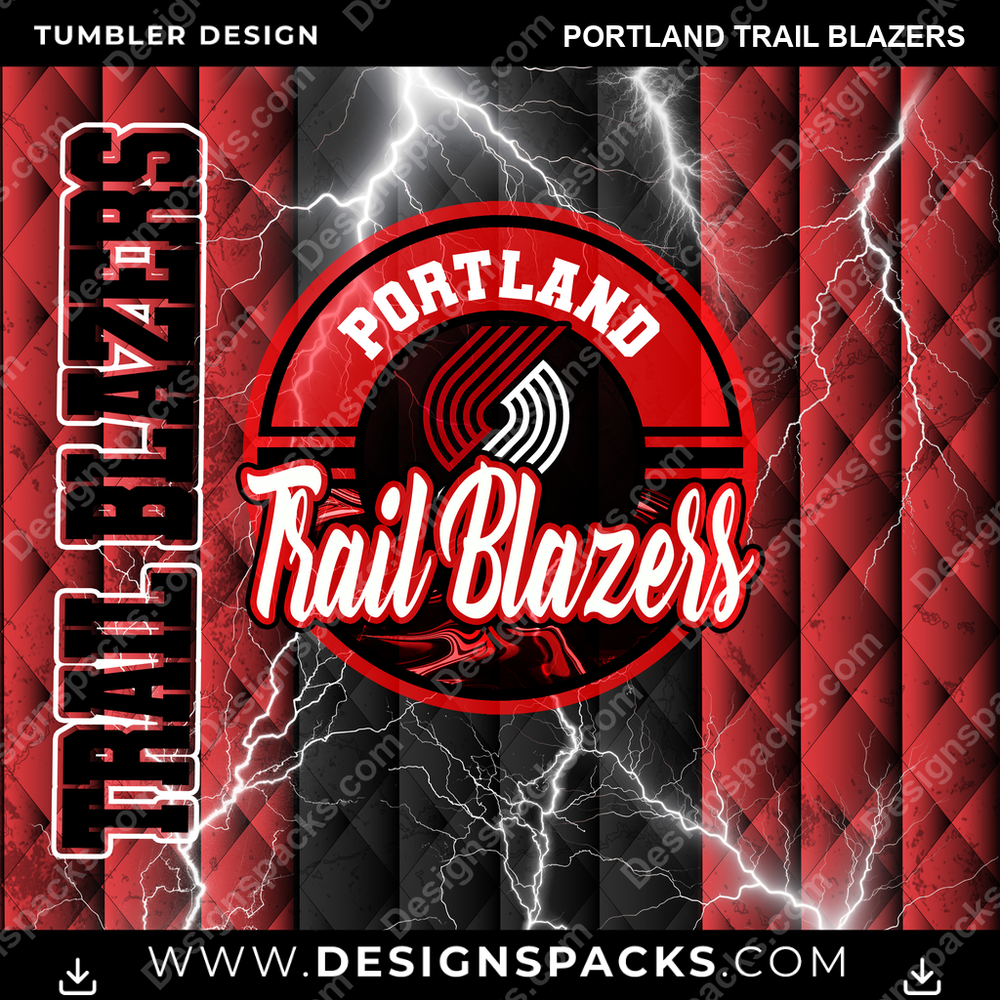 Basketball Diamond Portland Trail Blazers Tumbler Digital Wrap Design