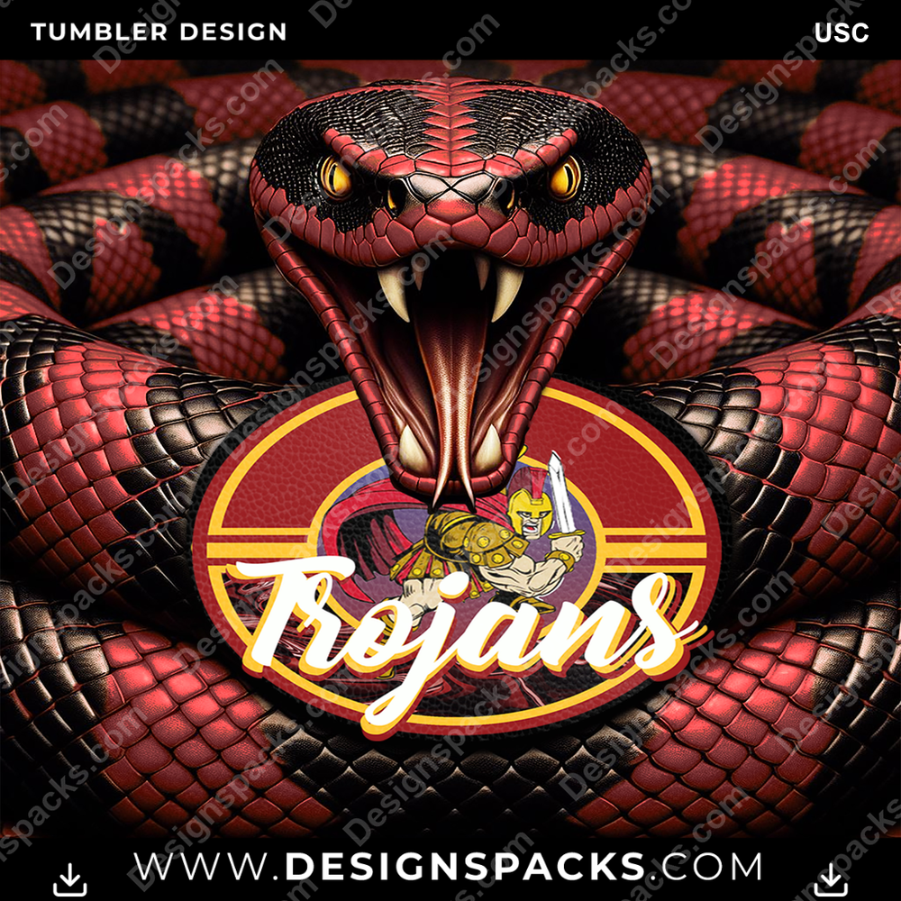 College Sport Rattle Snake USC Tumbler Digital Wrap Design