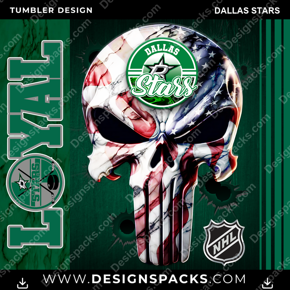 Hockey Loyal Dallas Stars Tumbler Digital Wrap Design