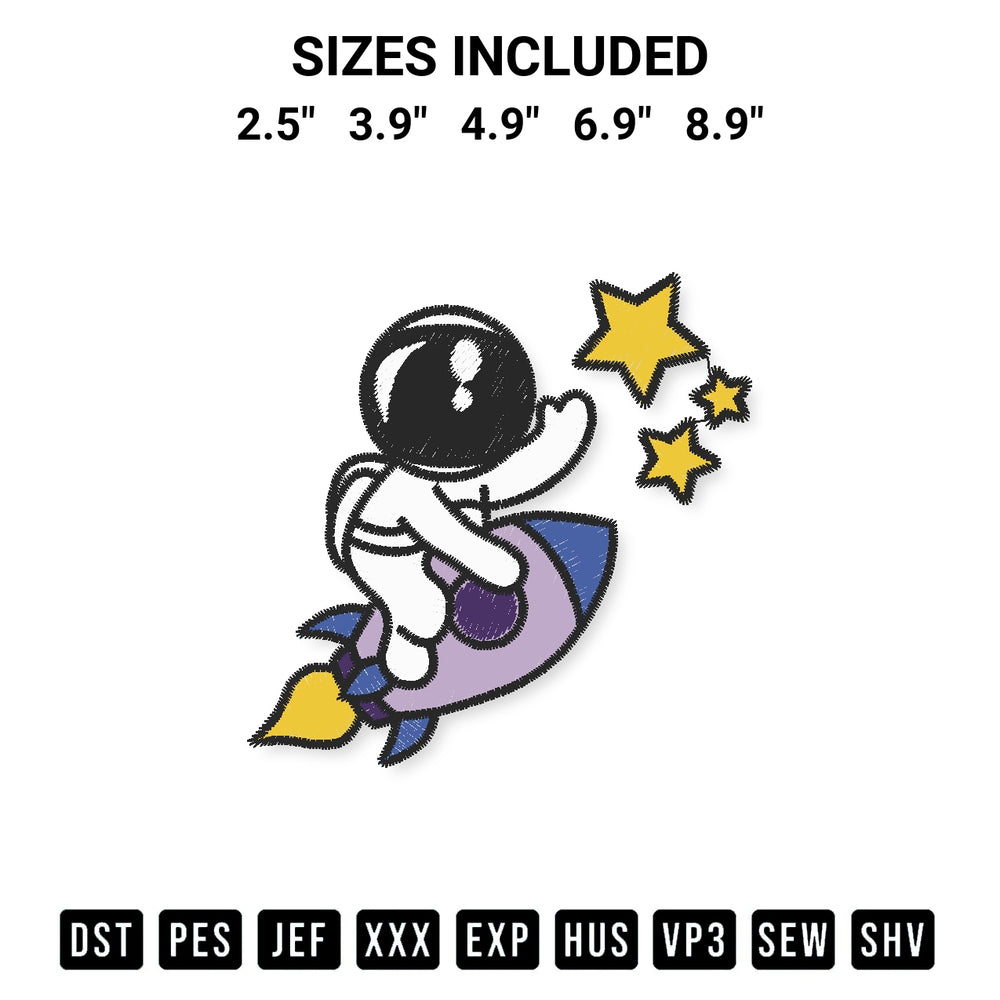Elevate your next project with our Cute Astronaut Space 6 Embroidery Design embroidery file. Shop high-quality digital patterns instantly at Designspacks.com. Available sizes: 2.5", 3.9", 4.9", 6.9", 8.9".