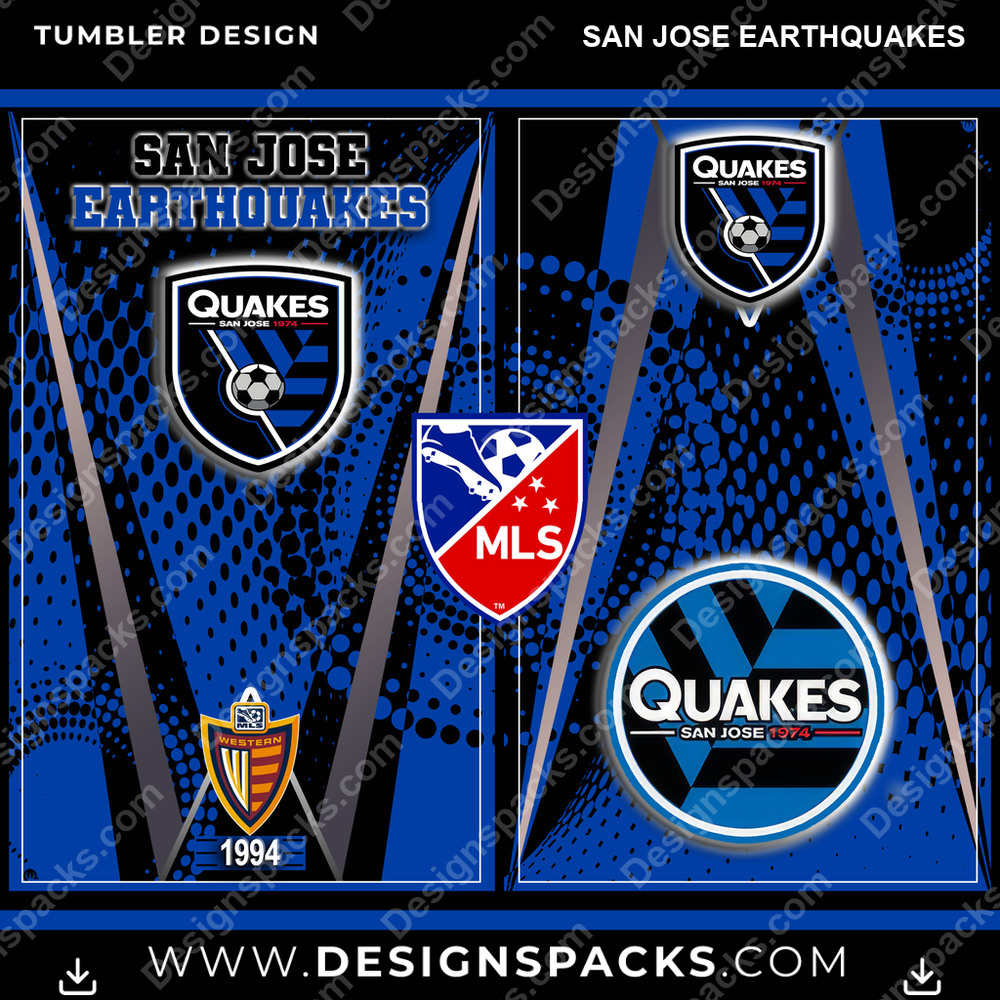 US Soccer Team Logo San Jose Earthquakes Tumbler Digital Wrap Design Download
