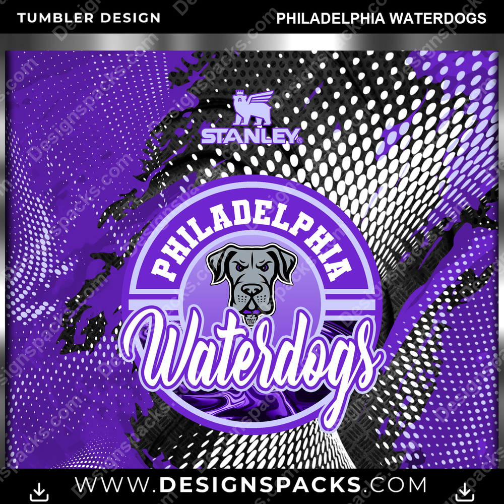 Lacrosse Stanley Philadelphia Waterdogs PLL Lacrosse Tumbler Digital Wrap Design Download