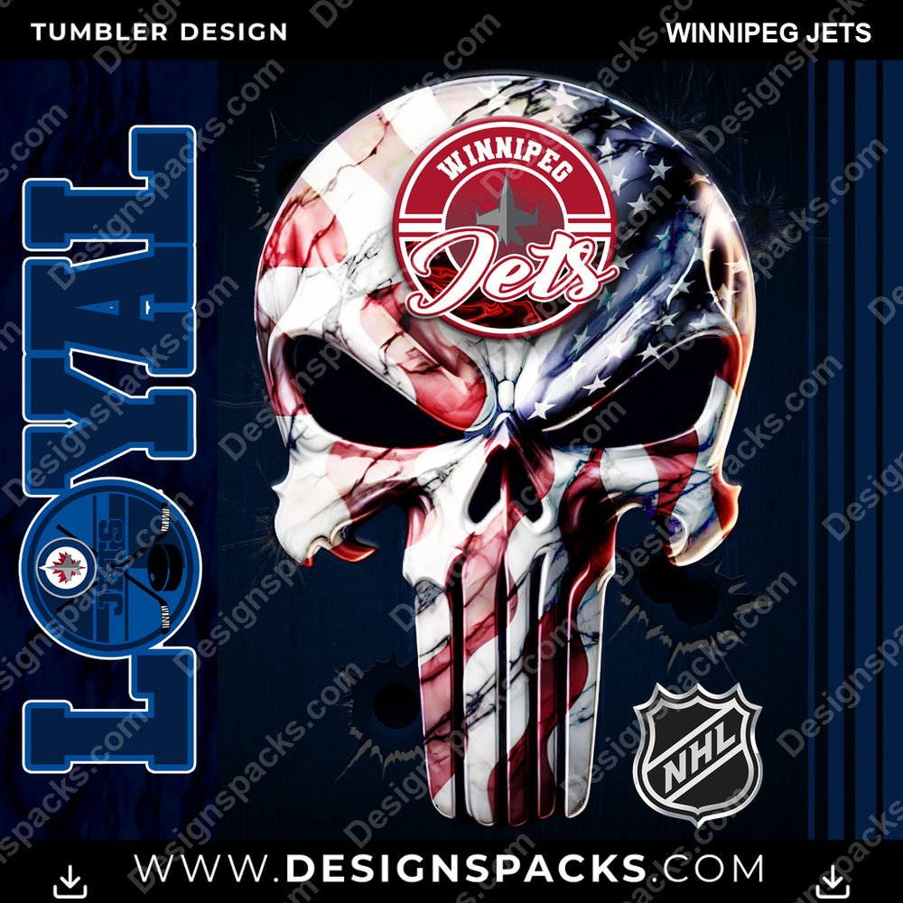 Hockey Loyal Winnipeg Jets Tumbler Digital Wrap Design