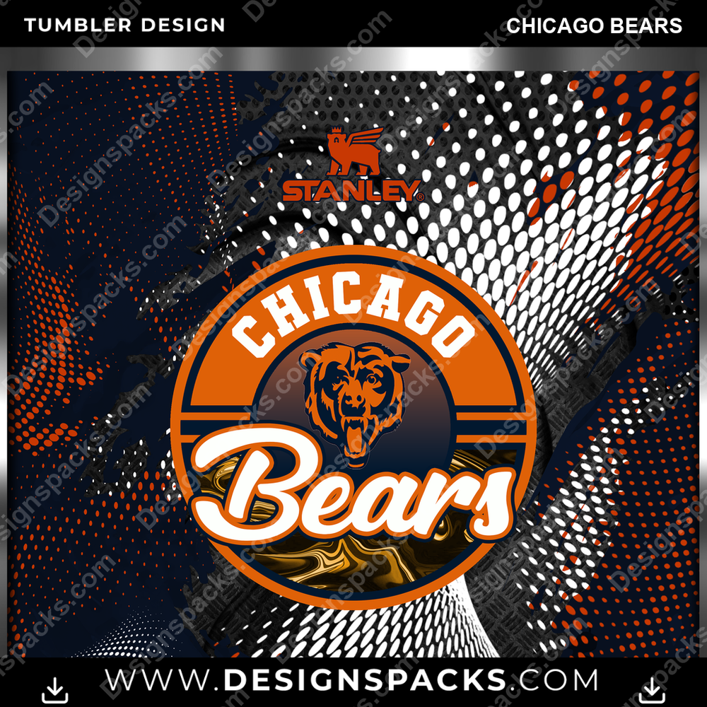 Football Stanley Chicago Bears Tumbler Digital Wrap Design