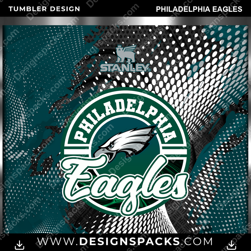 Football Stanley Philadelphia Eagles Tumbler Digital Wrap Design