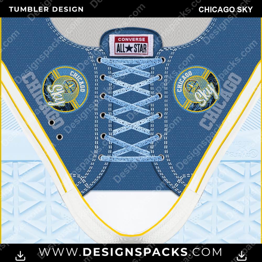 Basketball Converse Chicago Sky Tumbler Digital Wrap Design