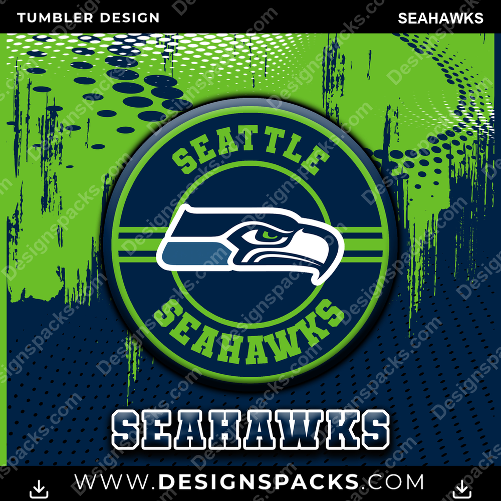 Football Dot Logo Seahawks Tumbler Digital Wrap Design