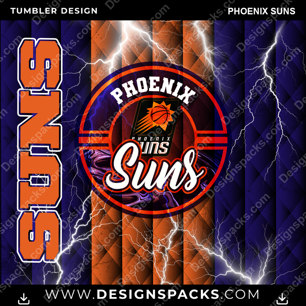Basketball Diamond Phoenix Suns Tumbler Digital Wrap Design