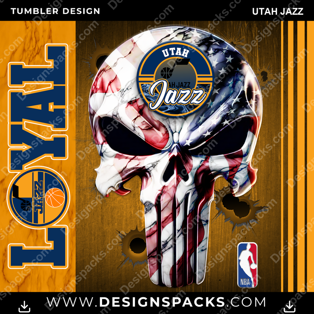 Basketball Loyal Utah Jazz Tumbler Digital Wrap Design
