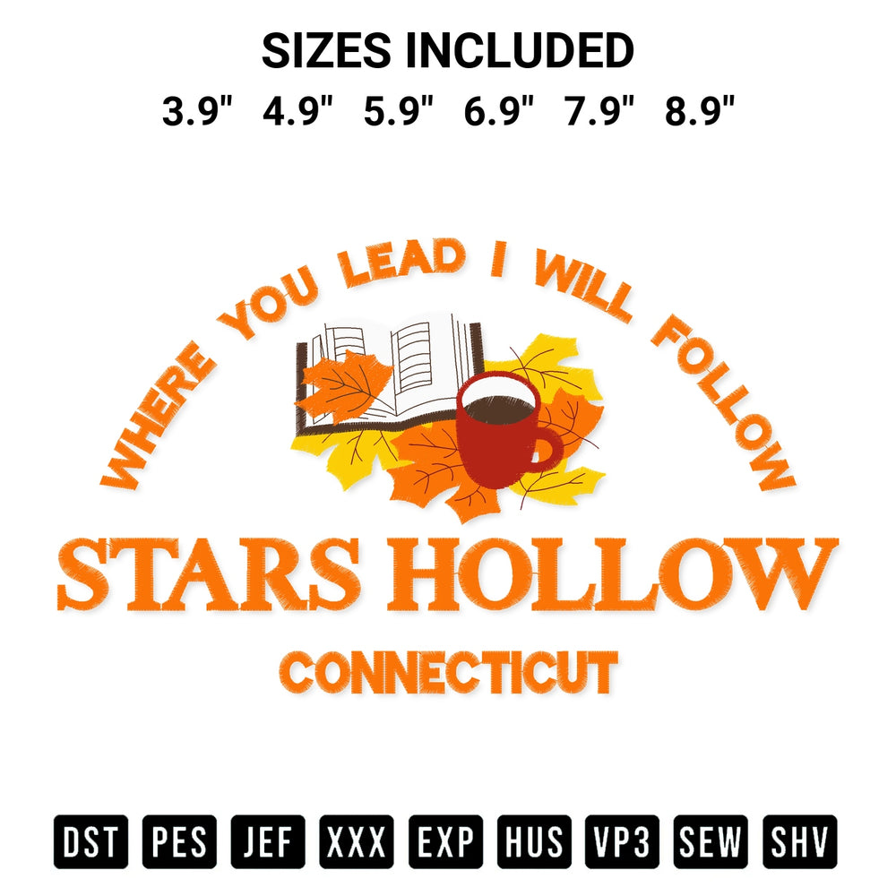 Transform your fabrics with the Where You Lead I Will Follow Stars Hollow Embroidery Design embroidery design. Instant access to premium digitized patterns at Designspacks.com. Available sizes: 3.9", 4.9", 5.9", 6.9", 7.9", 8.9".