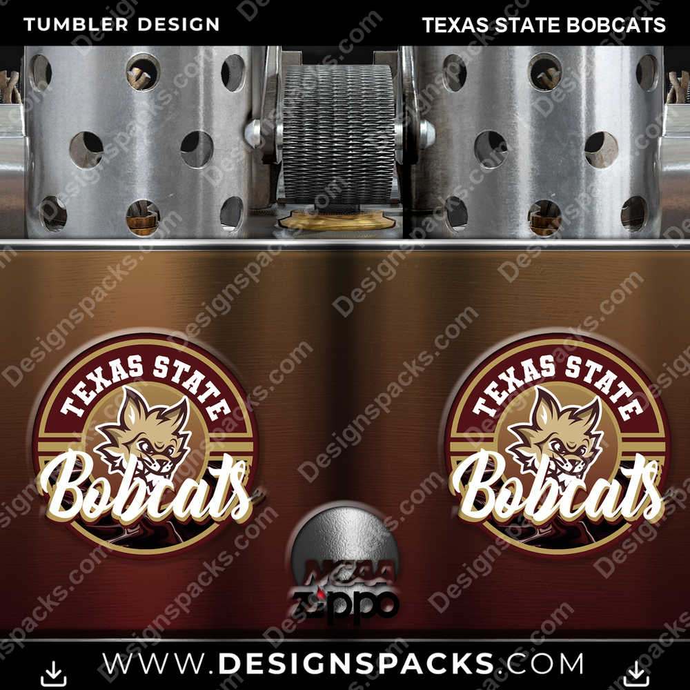 College Sport Zippo Lighter Texas State Bobcats Tumbler Digital Wrap Design